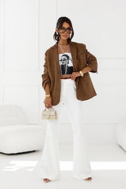 Oversize Suede Blazer brown