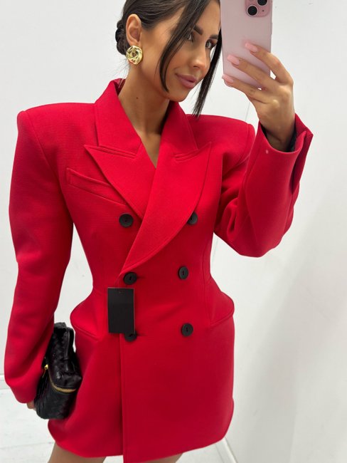EMO Hourglass Blazer Dress Red