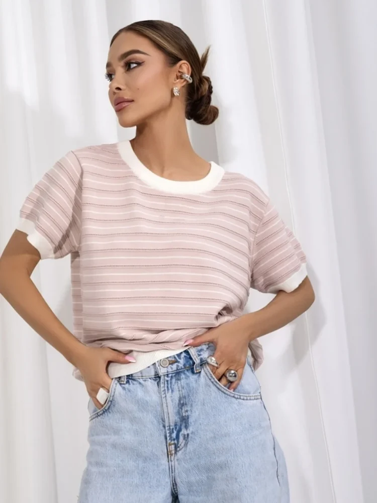 GLOW PINK AND WHITE SWEATER