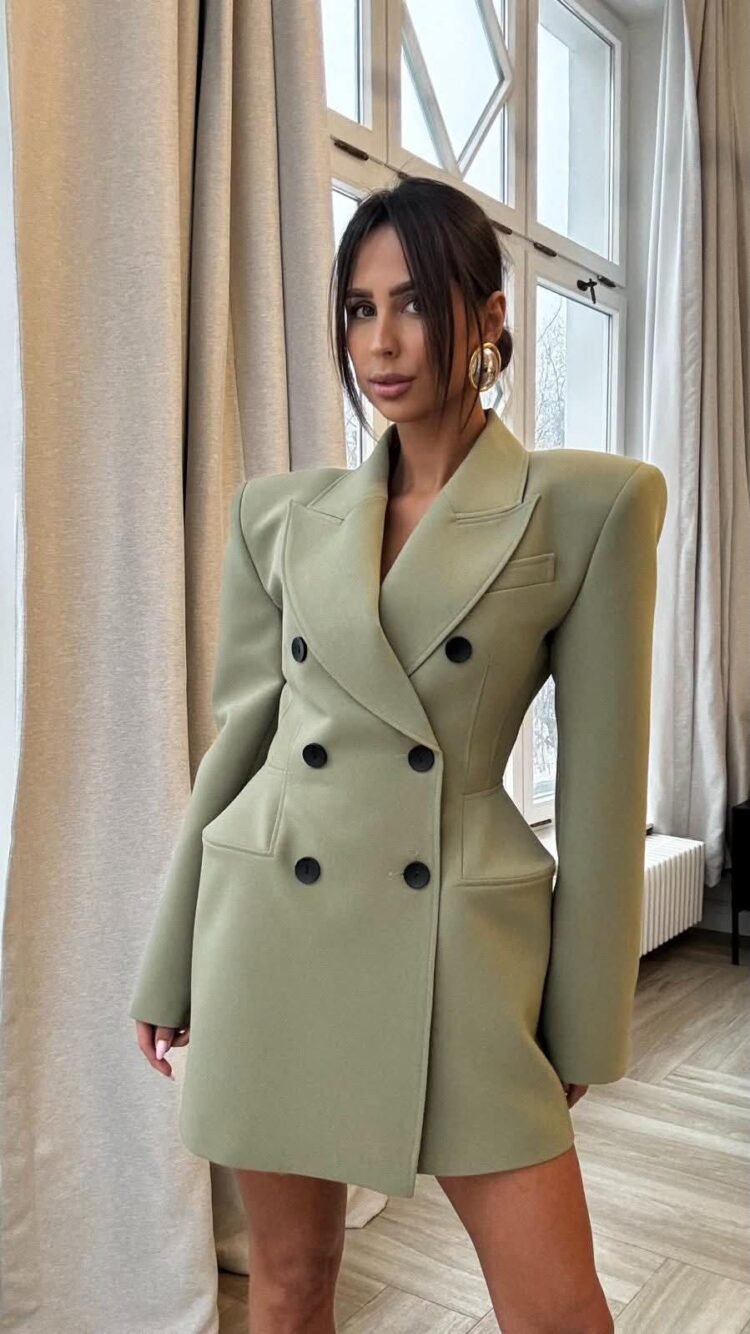 Hourglass Blazer Dress Green - Image 2