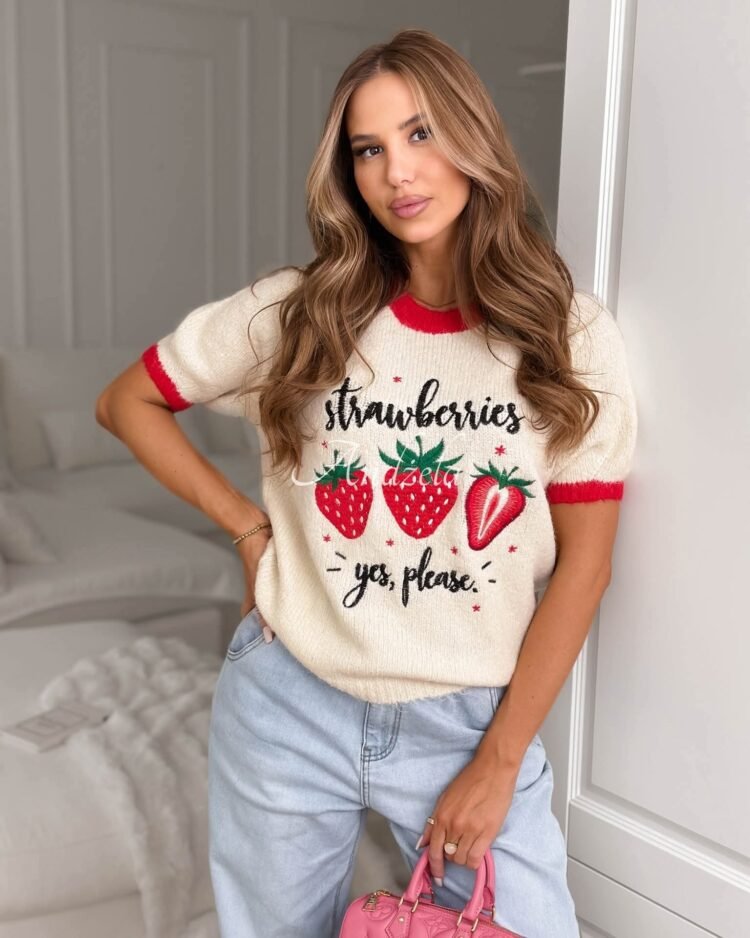 Soft Lightweight Sweater Strawberries