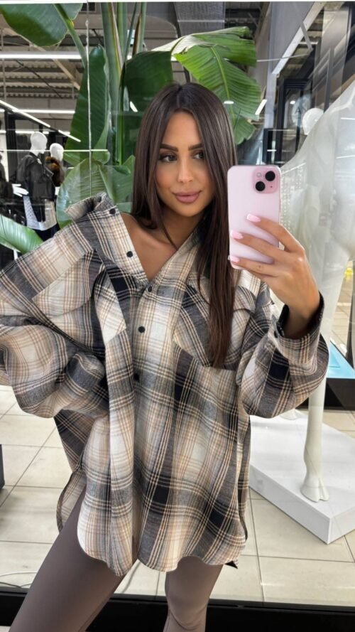 EMO Checked Shirt Beige