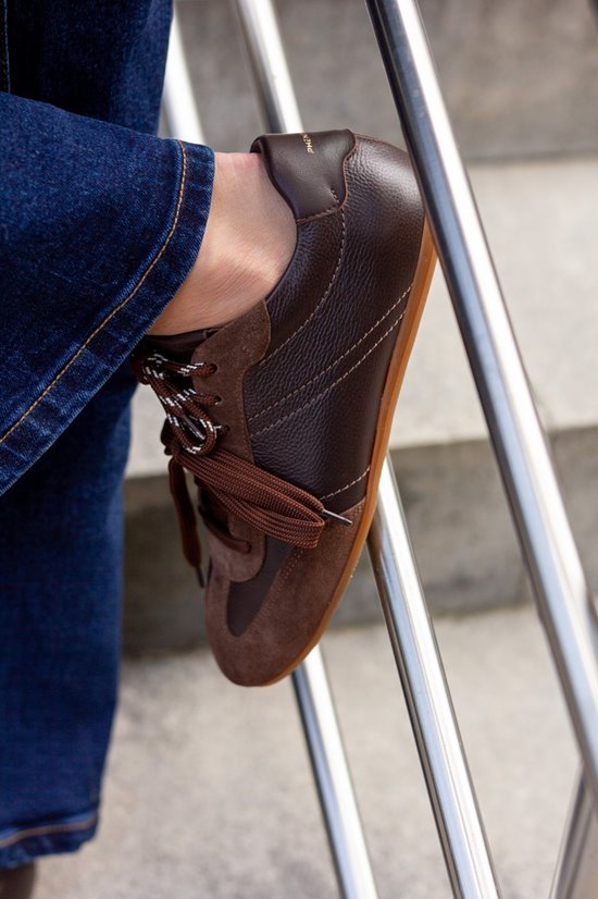SEMPRE Brown Leather Trainers