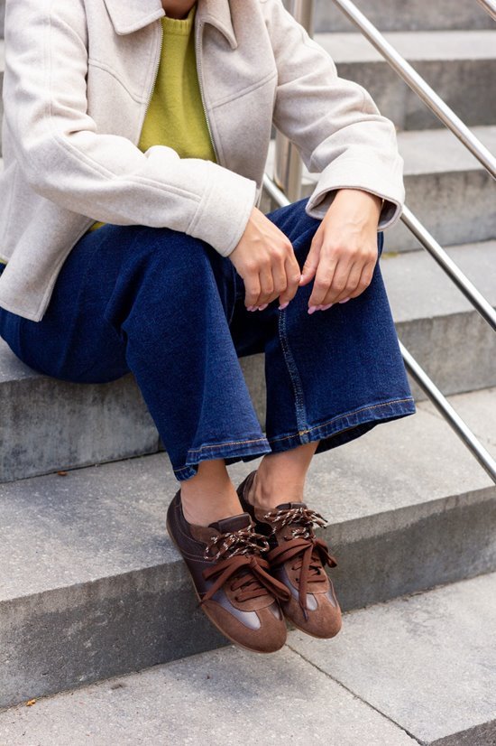 SEMPRE Brown Leather Trainers - Image 3