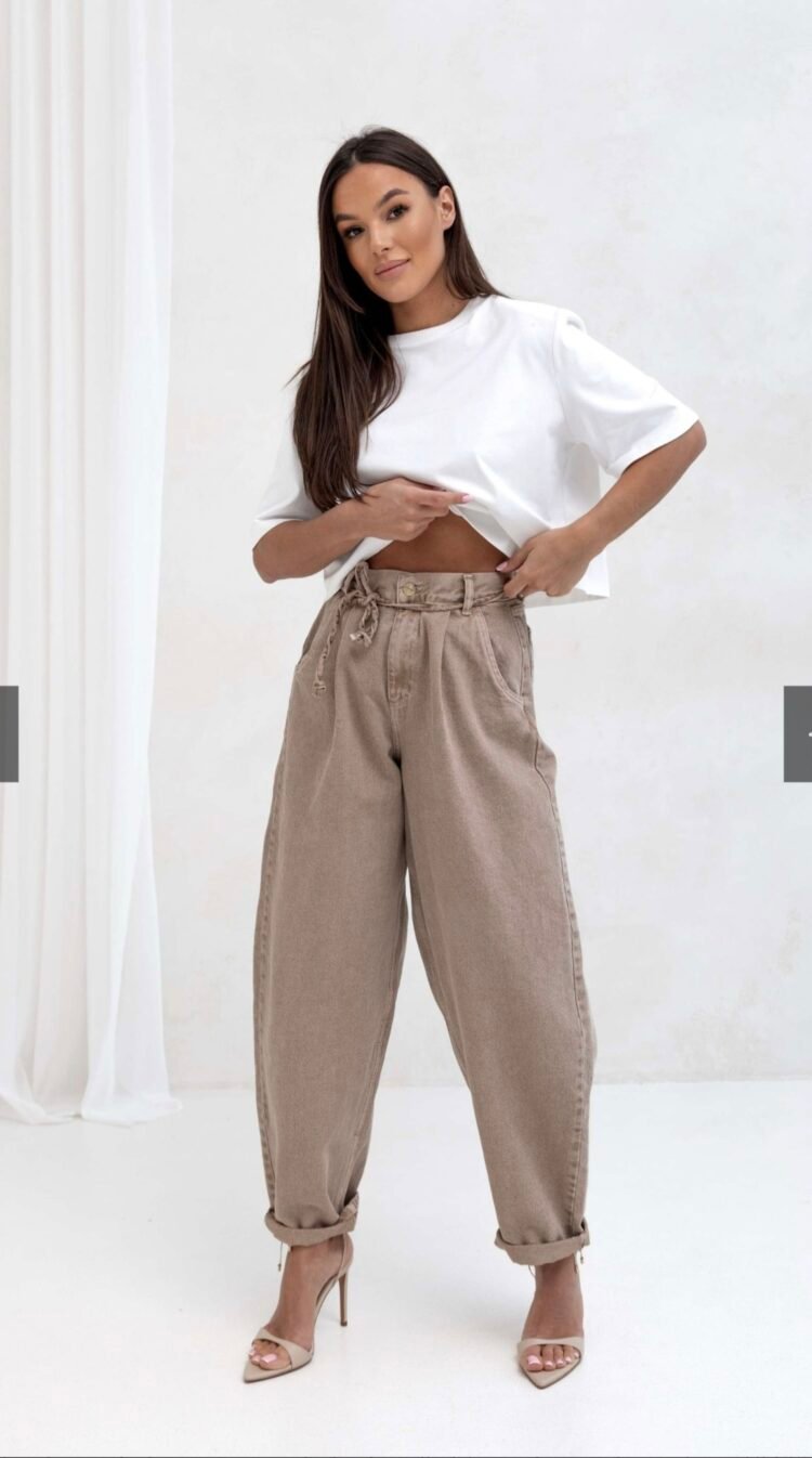 JEANS NICOLE Dark beige trousers - Image 2
