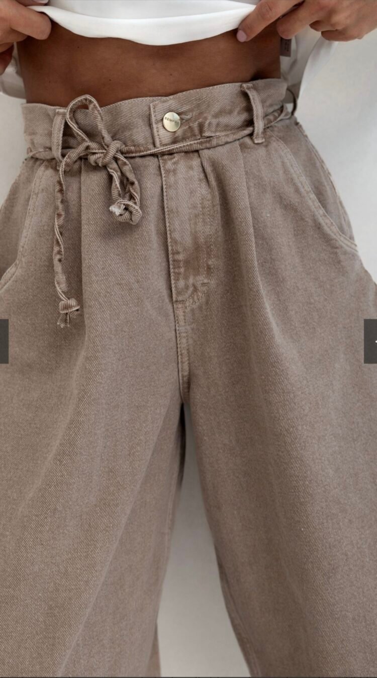 JEANS NICOLE Dark beige trousers - Image 3