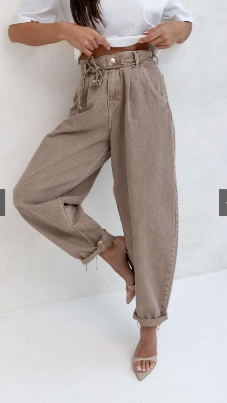 JEANS NICOLE Dark beige trousers - Image 5