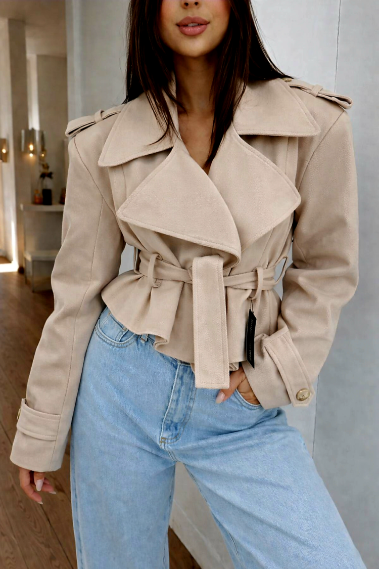 Short Coat Cold Beige