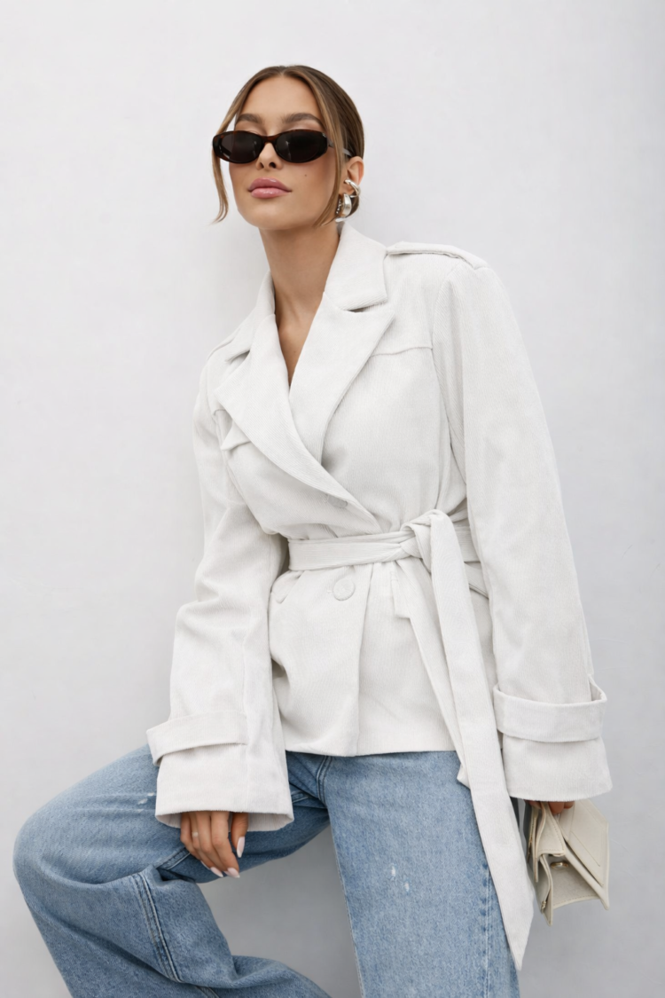 COCOMORE Corduroy Effi coat ecru