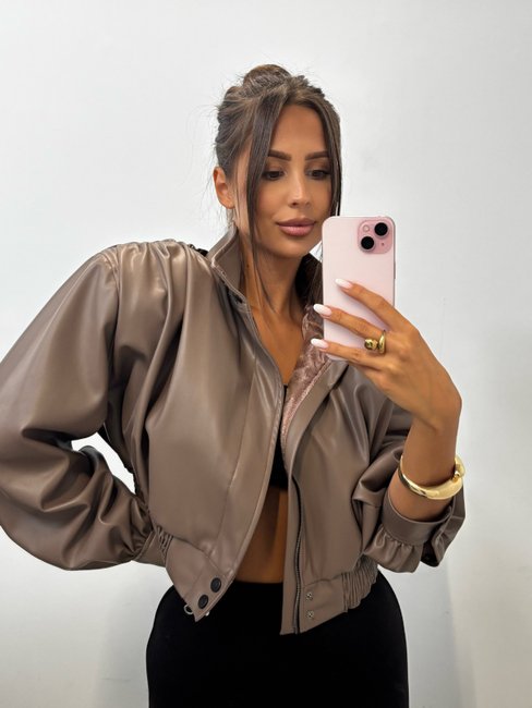 EMO Eco Leather Jacket Taupe