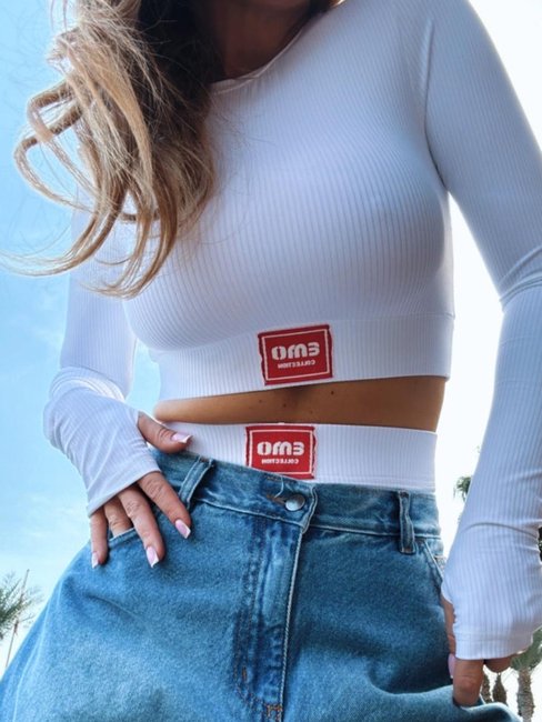 white Set long sleeve top and Panties - Image 2