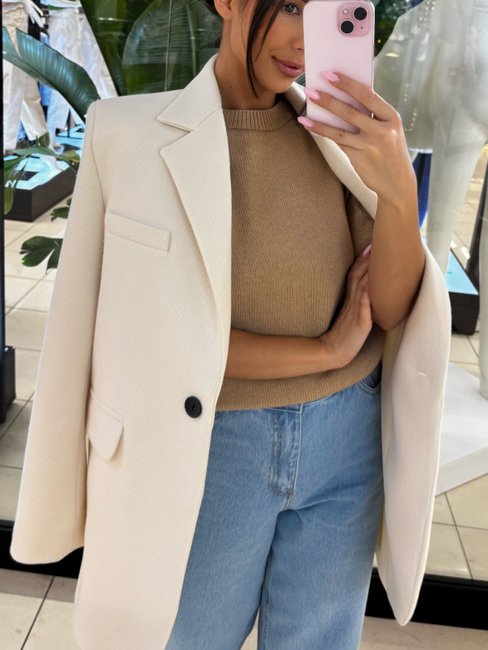 EMO Women's Holly herringbone jacket cream