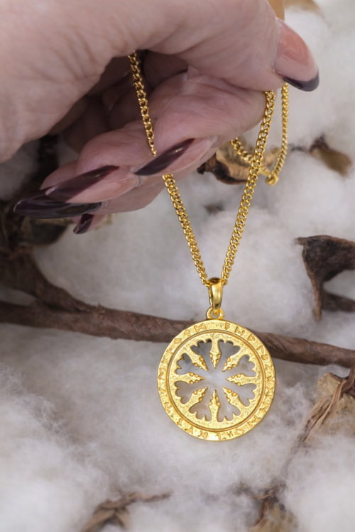 Algiz Shield Necklace Gold