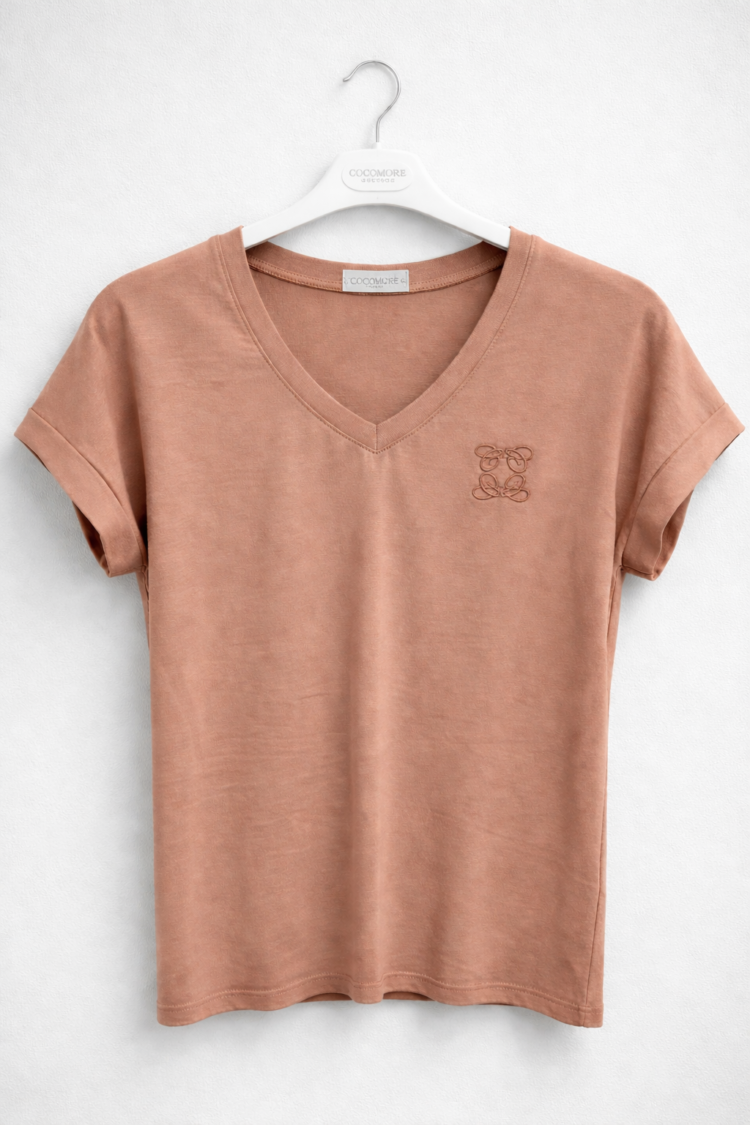 Mocca V-neck T-shirt