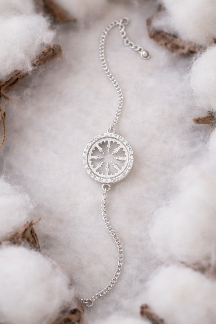 Algiz Shield Bracelet Silver