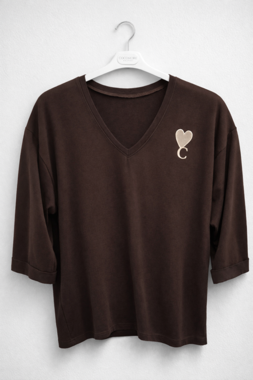 V-Neck Blouse Chocolate
