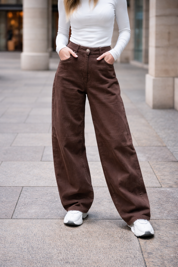 Brown Balloon Fit Jeans