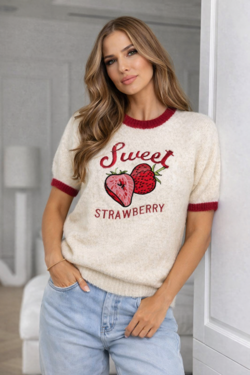 Soft Lightweight Sweater Sweet Strawberry