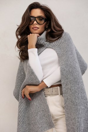 COCOMORE Solenne Knitted Scarf Grey