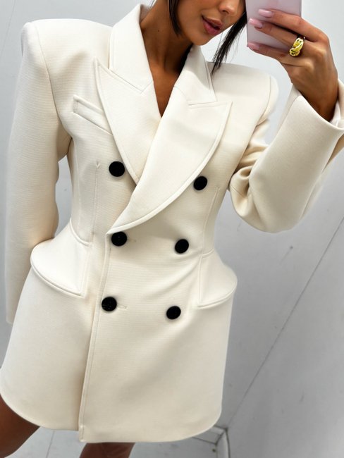 Hourglass Blazer Dress Cream