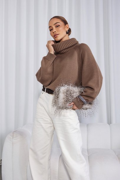 Gordon Premium Merino Wool Sweater light brown - Image 9