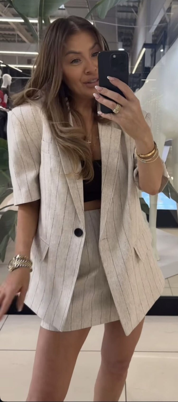 Linen Skirt Beige - Image 3