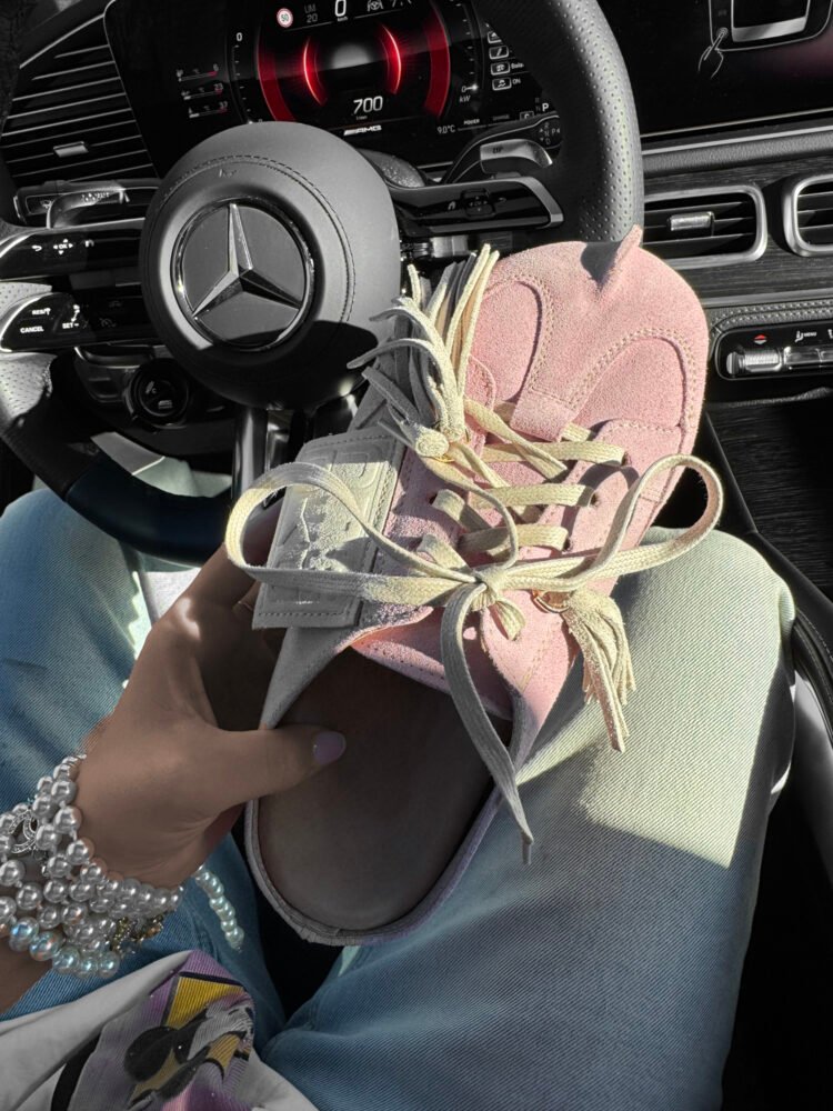 Beyco Leather sneakers slides with decoration pink - Image 3