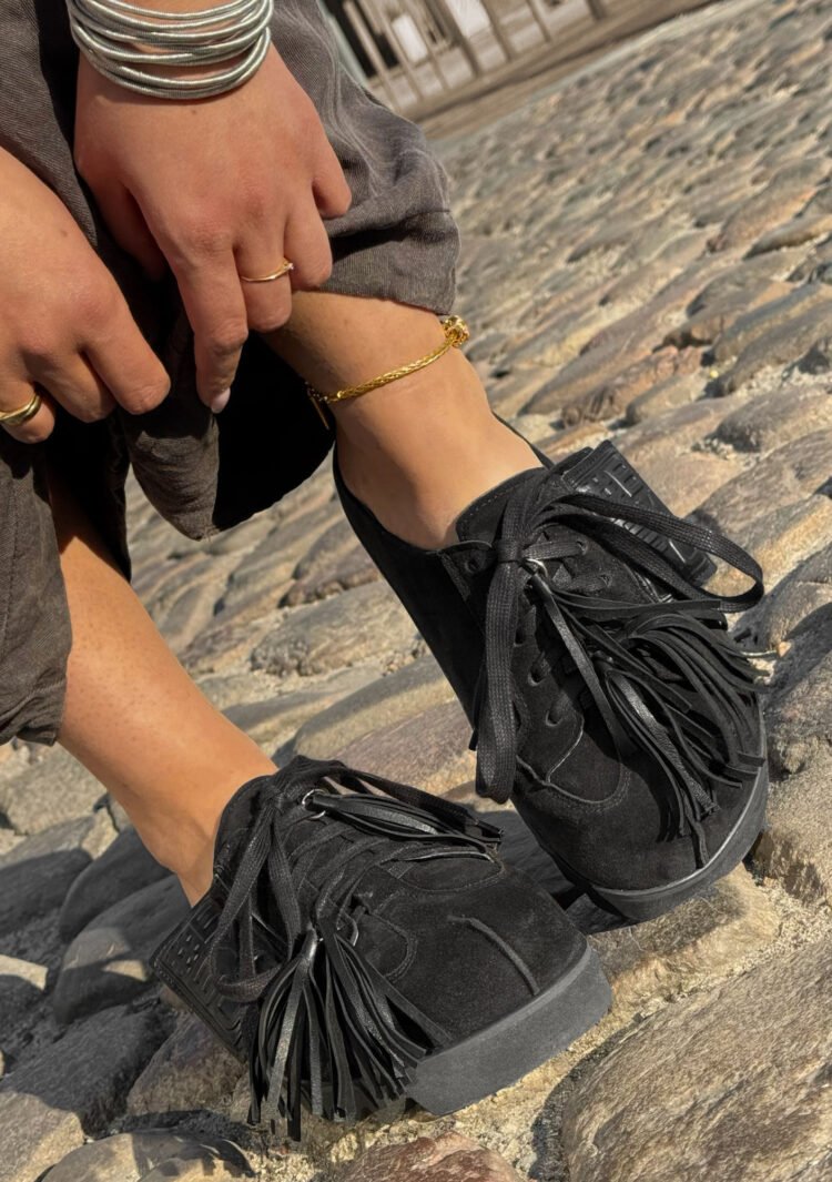 Beyco Leather sneakers slides with decoration black - Image 2