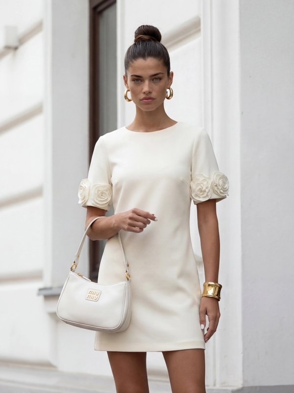 Seraphine Mini Dress Ecru - Image 4