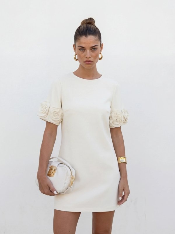 Seraphine Mini Dress Ecru - Image 5