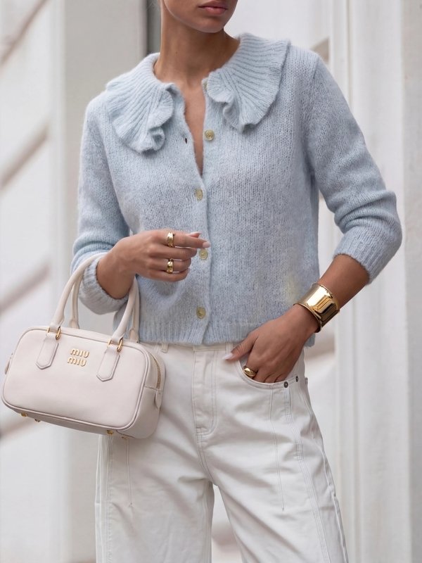 Theodor Sweater Cardigan Blue - Image 4