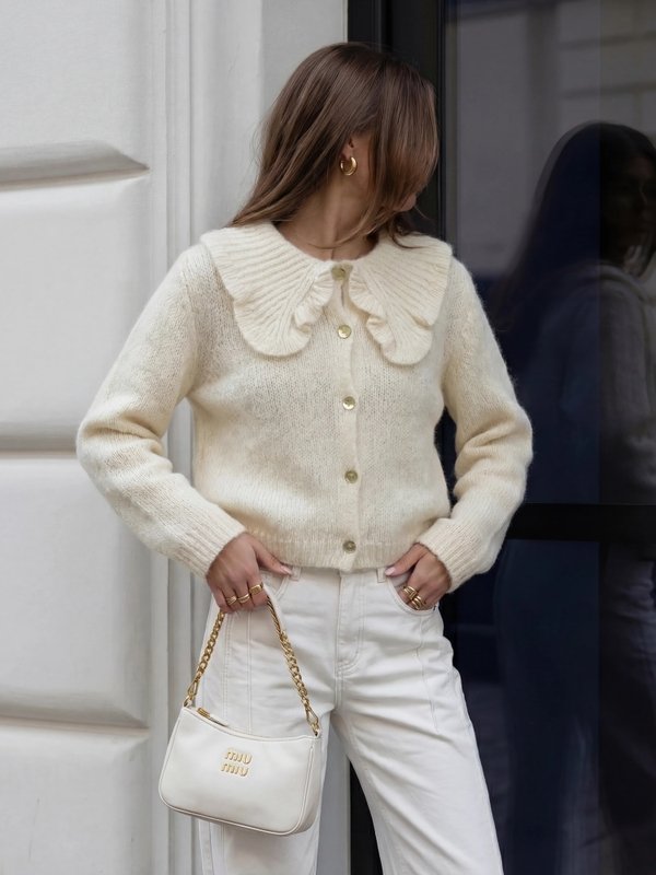 Theodor Sweater Cardigan Ecru - Image 2