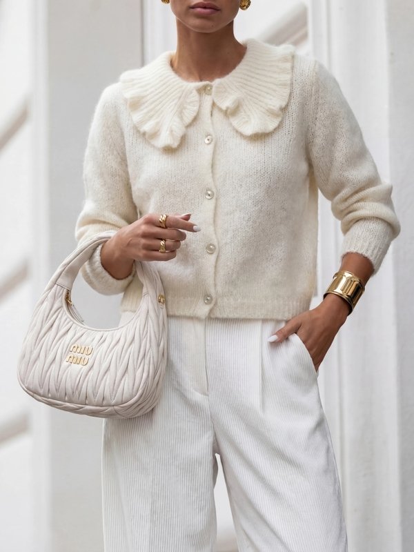 Theodor Sweater Cardigan Ecru - Image 4