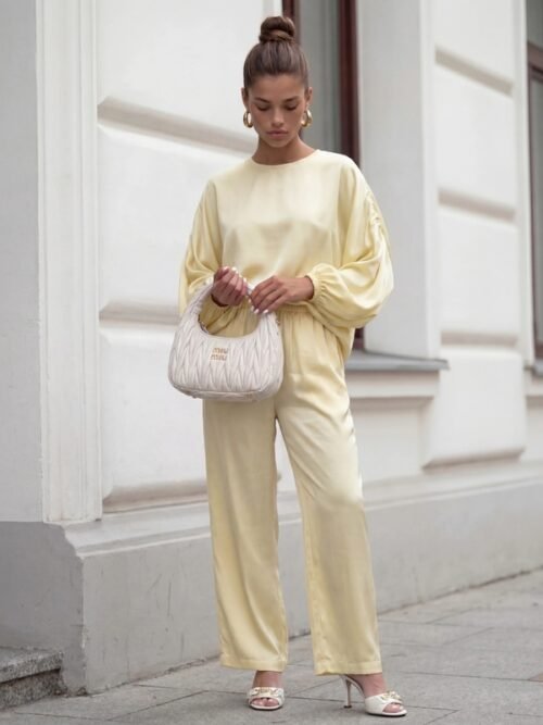 Aziz Blouse and Trousers Set Yellow
