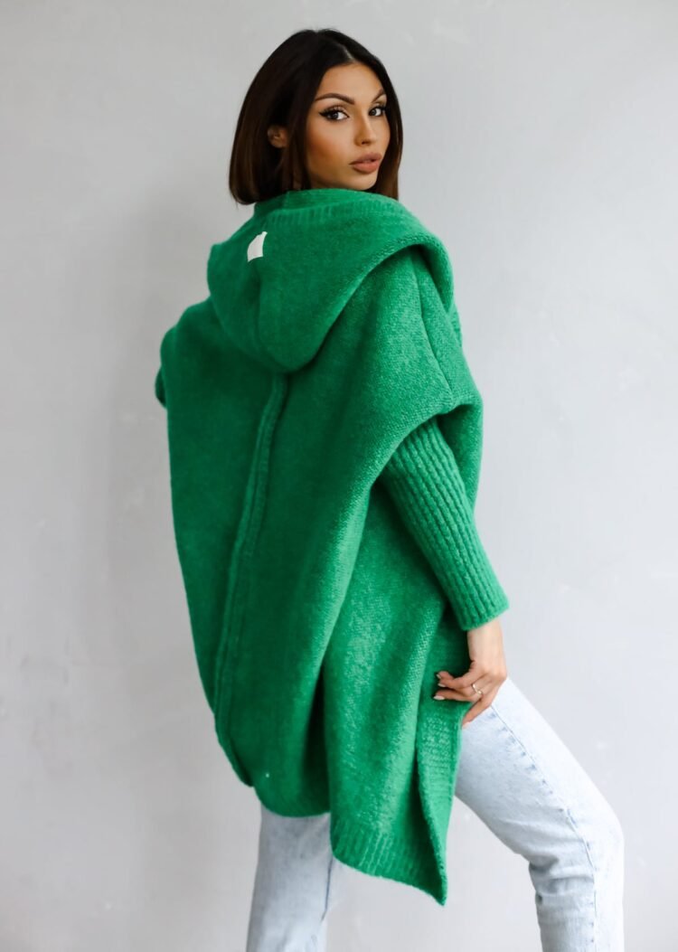 Long Rio Cardigan With Hood Grey - Image 3