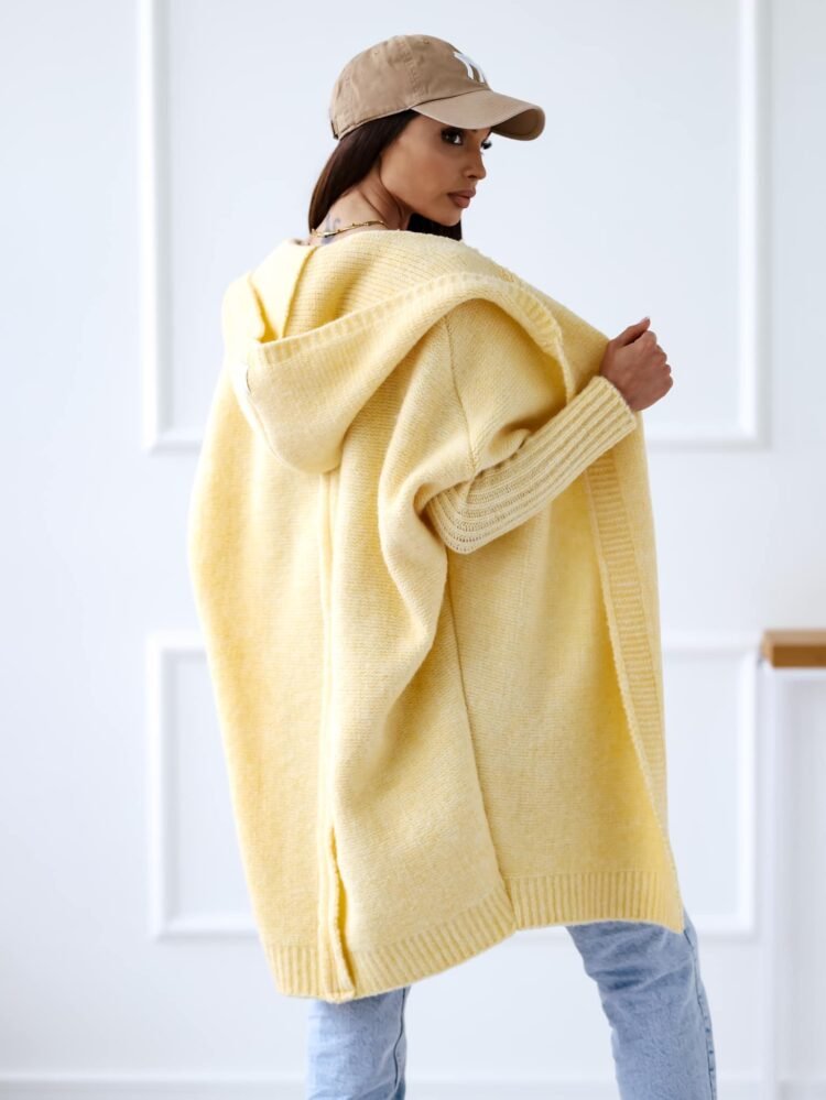 Long Rio Cardigan With Hood Light Pink - Image 4