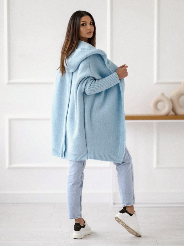 Long Rio Cardigan With Hood Pink - Image 4