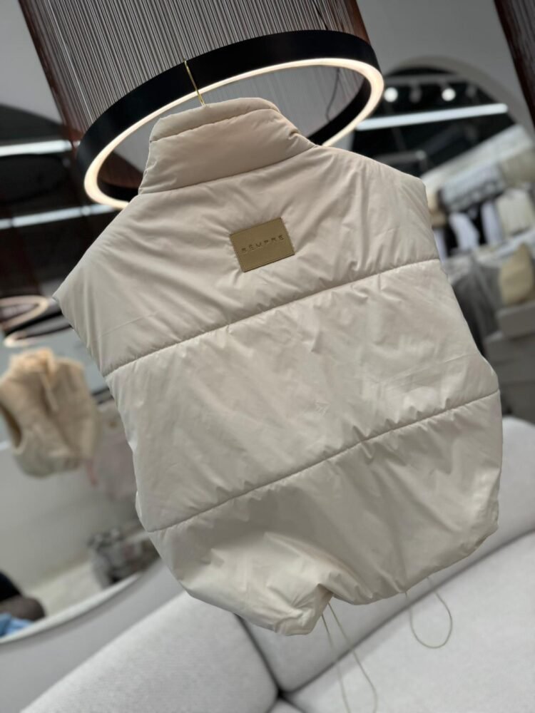 Sempre Puffer Vest Beige - Image 3