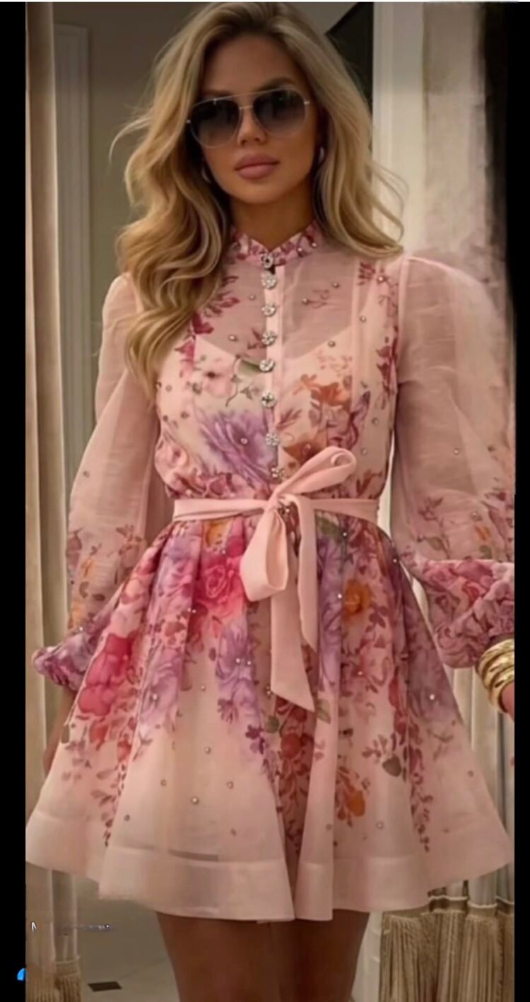 Floral Mini Dress Rose - Image 4