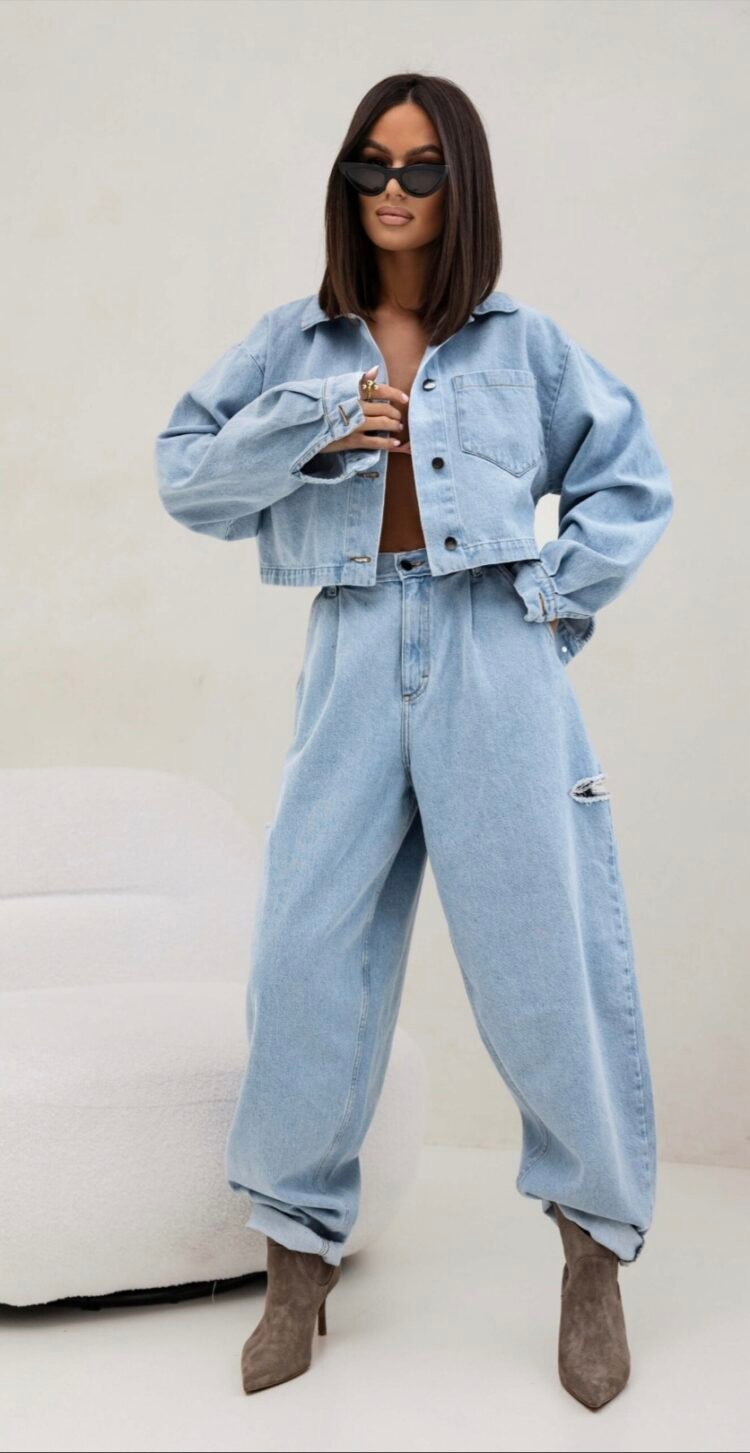 JEANS NICOLE Baby blue trousers