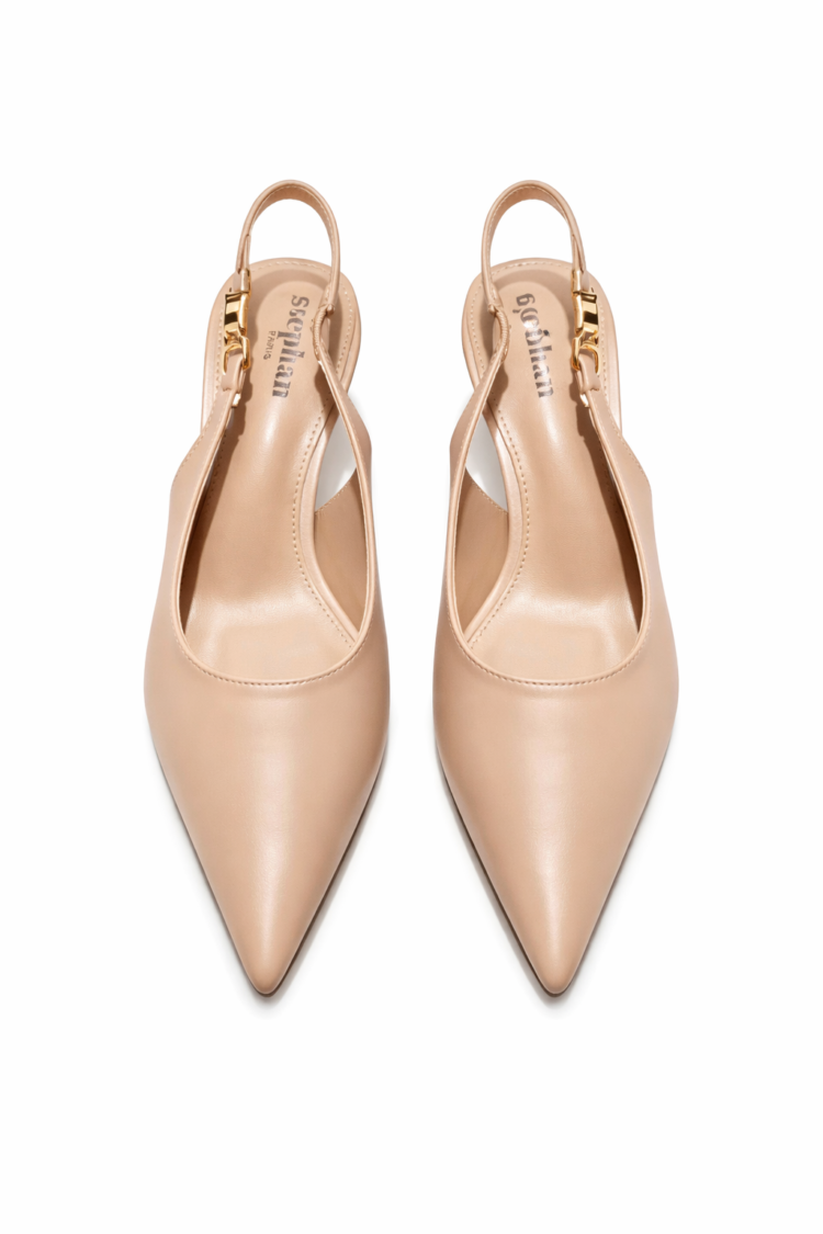 Elegant Slingback Heels Beige - Image 3