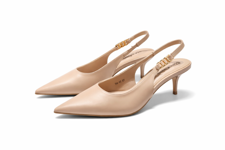 Elegant Slingback Heels Beige - Image 2