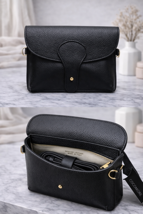 Leather Crossbody Bag Black