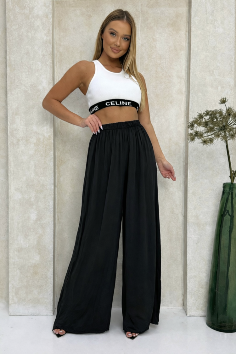 Flowy Wide-Leg Trousers - Image 8