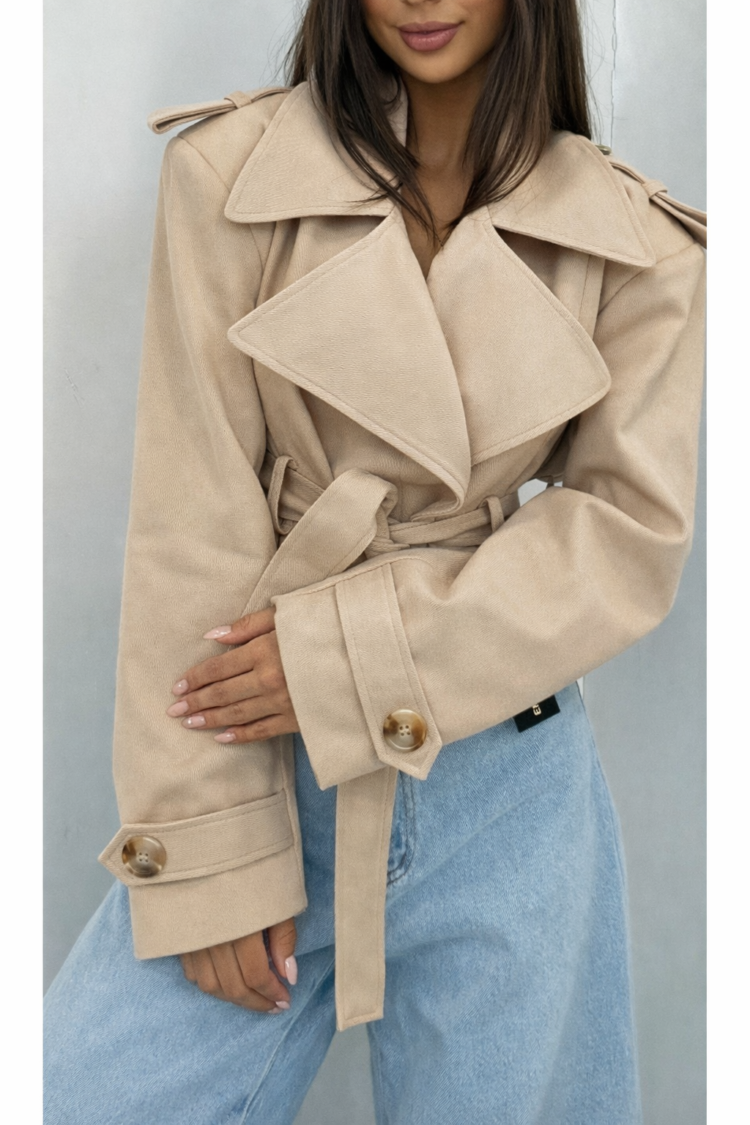 Short Coat Warm Beige - Image 3