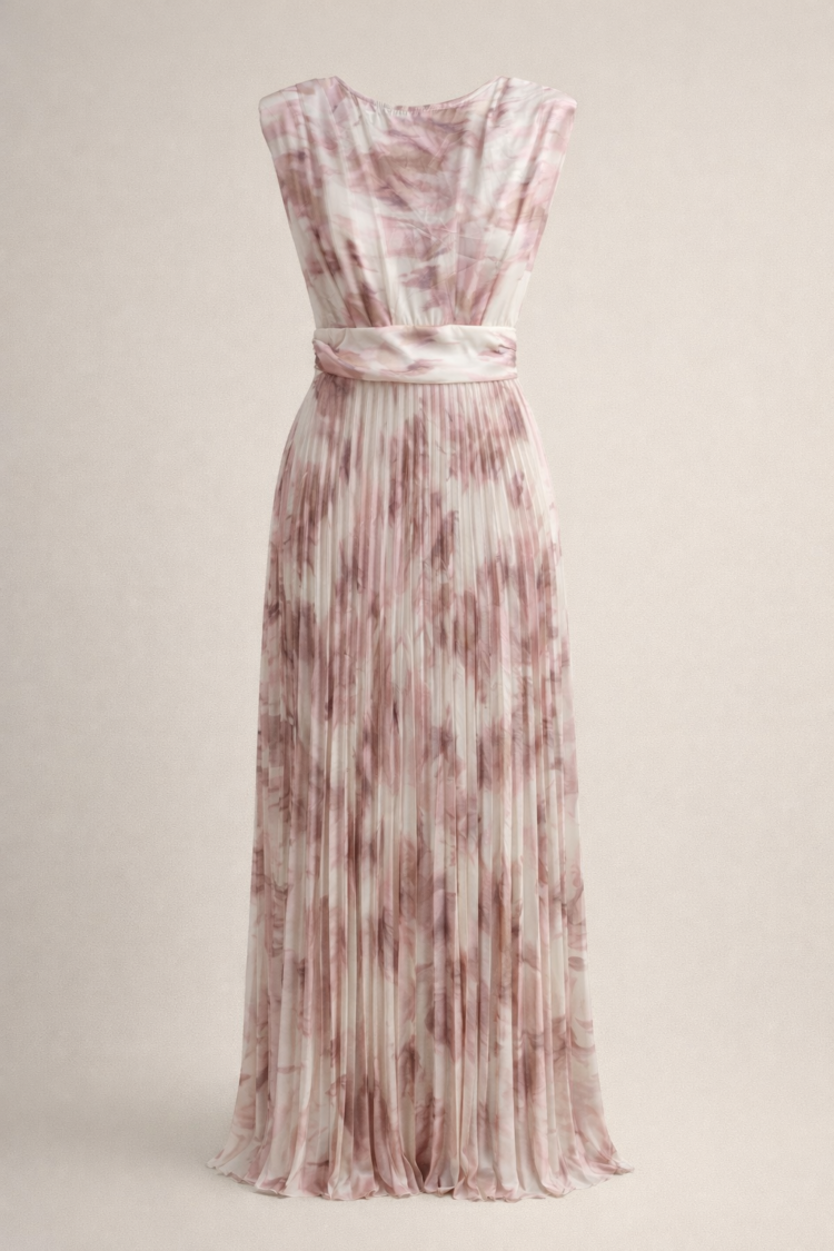 Elegant Pleated Maxi Dress