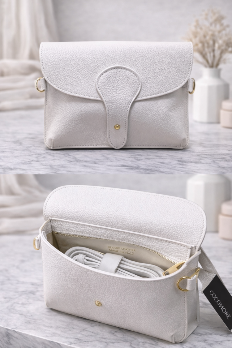 Leather Crossbody Bag Black - Image 3