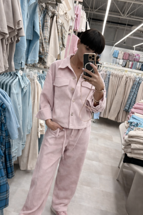 Sempre Corduroy Set Light Pink