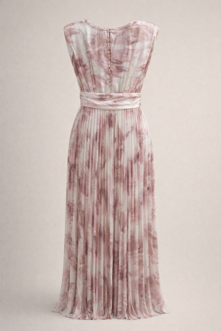Elegant Pleated Maxi Dress - Image 3