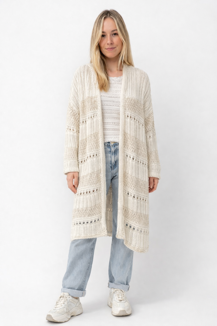 Knit Cardigan Cream Beige